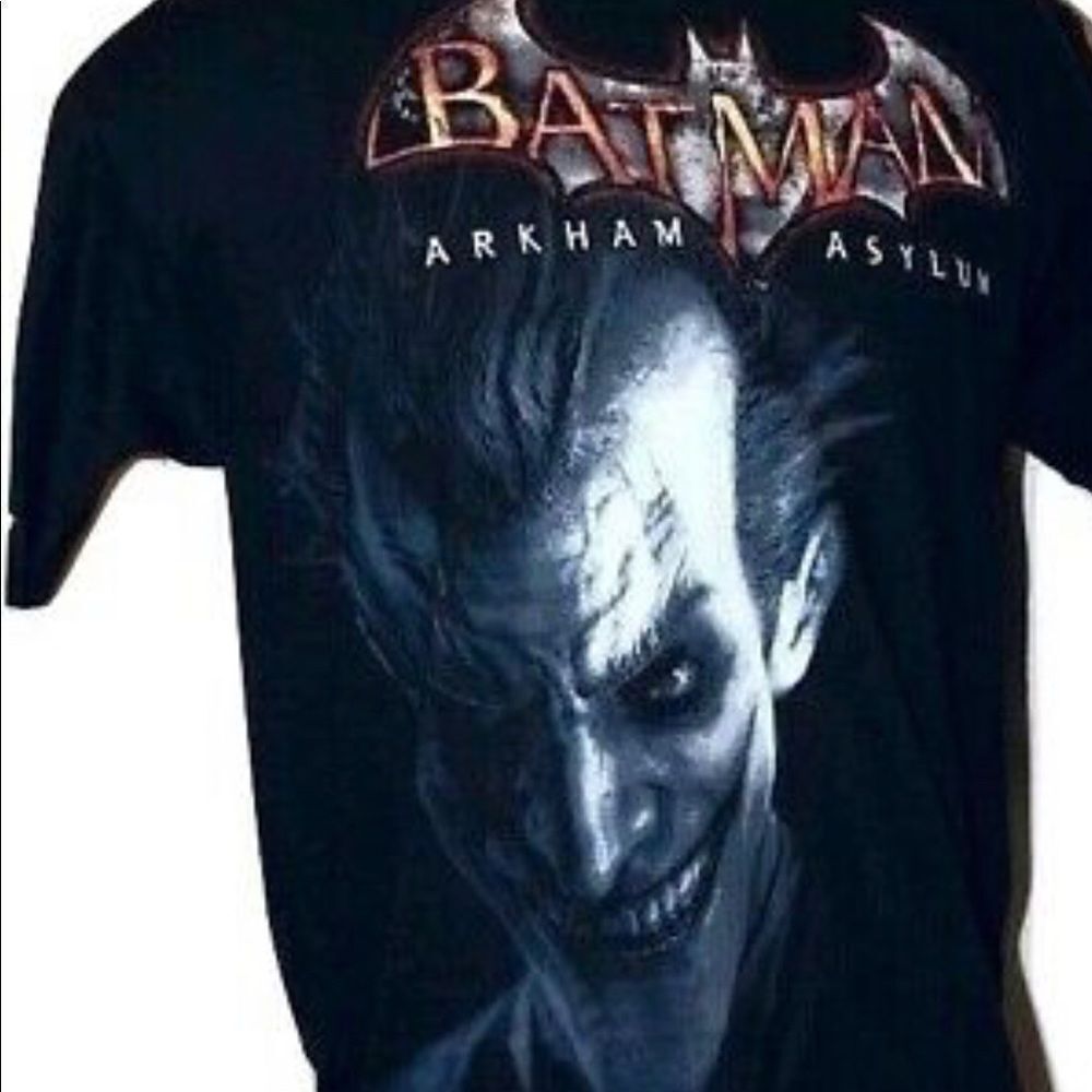 VTG💯 COTTON Movie Batman Movie Big Joker Face Arkham Asylum T-shirt Men Sz XXL